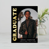 ホイルオフセットアーチフォト卒業発表 箔招待状 (立ち正面)