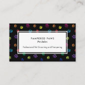 ホイルカラフルポープリントプロフェッショナルペットサロン 名刺 (正面)