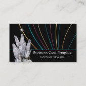 ホイルカラフルライクカーブストライプと結晶 名刺 (正面)