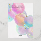 ホイルカラフルレインボーバブル赤ちゃんシャワー 箔招待状 (裏面)