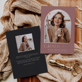 ホイルクラシックアーチフォト卒業発表 箔招待状