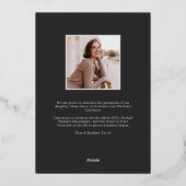 ホイルクラシックアーチフォト卒業発表 箔招待状 (裏面)