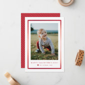 ホイルクラシックフレームポートレートフォトバレンタインデー ノートカード (正面/裏面インサイチュ)