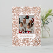 ホイルクリスマスカードテンプレート写真ホリデーホワイト 箔シーズンカード (立ち正面)