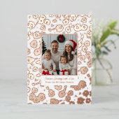 ホイルクリスマスカードテンプレート2フォトフラワーホワイト 箔シーズンカード (立ち正面)