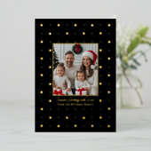 ホイルクリスマスカードテンプレート2フォト金ゴールドドット 箔シーズンカード (立ち正面)