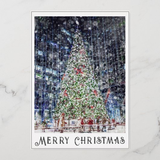 ホイルクリスマスツリーカード 箔シーズンカード (正面)