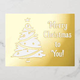 ホイルクリスマスツリーホリデーポストカード 箔シーズンポストカード