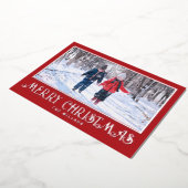 ホイルクリスマスフォトカード(赤の祝日のみ) 箔シーズンカード (回転した状態)