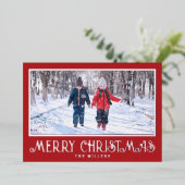 ホイルクリスマスフォトカード(赤の祝日のみ) 箔シーズンカード (立ち正面)