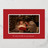 ホイルクリスマスフォトカード(赤の祝日のみ) 箔シーズンカード (裏面)