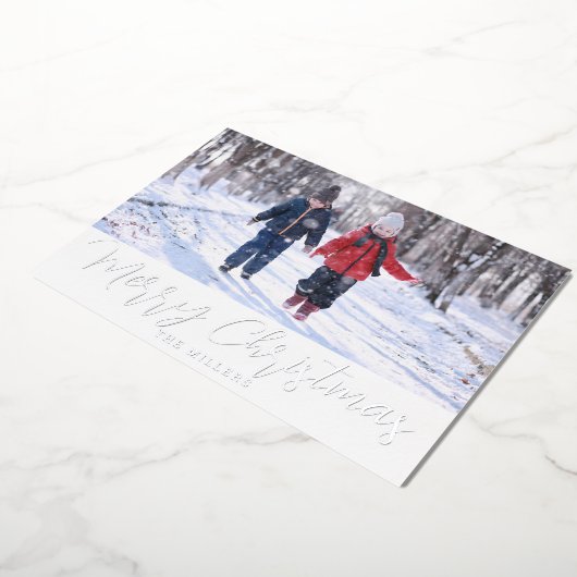 ホイルクリスマスフォトカード（赤の祝日のみ） 箔シーズンカード (回転した状態)