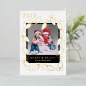 ホイルクリスマスライトフォトカード 箔シーズンカード (立ち正面)