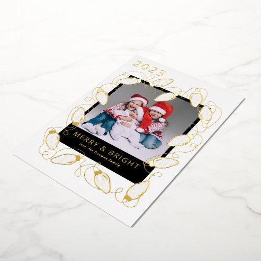 ホイルクリスマスライトフォトカード 箔シーズンカード (回転した状態)