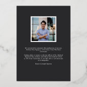 ホイルグラード |縦方向の写真の卒業 箔招待状 (裏面)