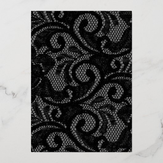 ホイルゴシックヴィンテージブラックダーク赤面結婚ズ 箔招待状 (裏面)