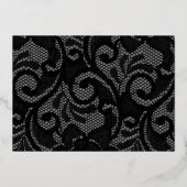 ホイルゴシックヴィンテージブラック横型結婚写真 箔招待状 (裏面)