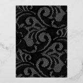 ホイルゴシックヴィンテージブラック赤面モノグラム結婚ズ 箔招待状 (裏面)