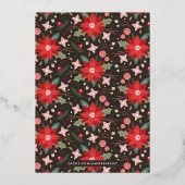 ホイルジョイフローリッシュホリデーフォトカード – ブラウン 箔招待状 (裏面)