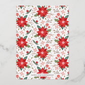 ホイルジョイフローリッシュホリデーフォトカード – 白 箔招待状 (裏面)