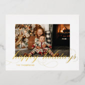 ホイルスクリプトハッピーホリデーエレガントフォトポストカード 箔シーズンポストカード (正面)