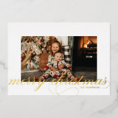 ホイルスクリプトメリークリスマスフォトエレガントカード 箔シーズンカード (正面)