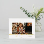 ホイルスクリプトメリークリスマスフォトエレガントポストカード 箔シーズンポストカード (立ち正面)