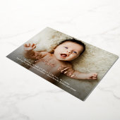 ホイルスクリプト名2写真誕生のお知らせ 箔シーズンカード (回転した状態)