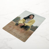 ホイルスクリプト2枚の写真卒業のお知らせ 箔招待状 (回転した状態)
