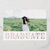 ホイルストライプ |写真卒業のお知らせ 箔招待状 (正面)