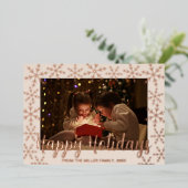 ホイルスノーフレーク幸せな休日フォトカード 箔シーズンカード (立ち正面)