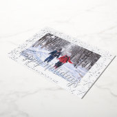 ホイルスノーフレーク幸せな休日フォトカード 箔シーズンカード (回転した状態)