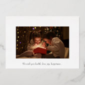 ホイルスノーフレーク幸せな休日フォトカード 箔シーズンカード (裏面)