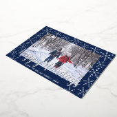 ホイルスノーフレーク幸せな休日フォトカード 箔シーズンカード (回転した状態)