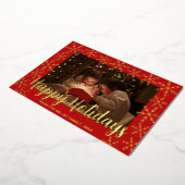 ホイルスノーフレーク幸せな休日フォトカード 箔シーズンカード (回転した状態)