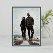 ホイルスノーフレーク&静かな冬の夜 箔シーズンカード (立ち正面)