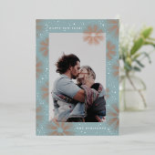 ホイルスパークリー青花火新年フォトカード 箔シーズンカード (立ち正面)