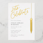 ホイルタッセルグラードパーティー卒業招待状カード 箔シーズンカード (正面)