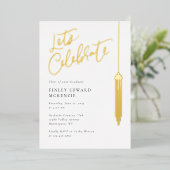 ホイルタッセルグラードパーティー卒業招待状カード 箔シーズンカード (立ち正面)