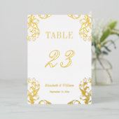 ホイルダマスク5x7テーブル番号カード 箔招待状 (立ち正面)