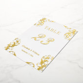 ホイルダマスク5x7テーブル番号カード 箔招待状 (回転した状態)