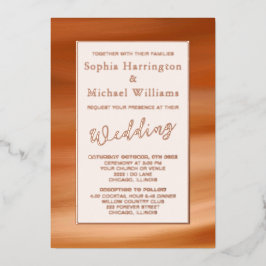 ホイルテラコッタボホ編集可能テンプレート秋 箔招待状