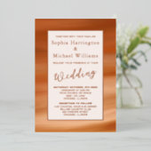 ホイルテラコッタボホ編集可能テンプレート秋 箔招待状 (立ち正面)