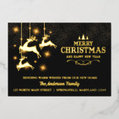 ホイルトナカイ移動アナウンスホリデーカード 箔シーズンカード (正面)