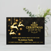 ホイルトナカイ移動アナウンスホリデーカード 箔シーズンカード (立ち正面)