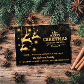 ホイルトナカイ移動アナウンスホリデーカード 箔シーズンカード