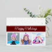 ホイルハッピーホリデーの写真と星 箔シーズンカード (立ち正面)