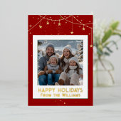 ホイルハッピーホリデーズクリスマスカーモダンド2枚の写真 箔シーズンカード (立ち正面)