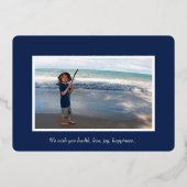 ホイルハッピーホリデーズクリスマスフォトカード 箔シーズンカード (裏面)