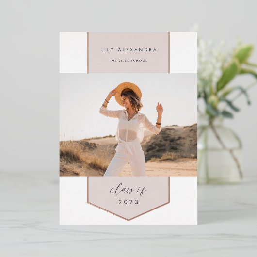 ホイルバナー |写真卒業のお知らせ 箔招待状 (立ち正面)